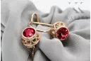 Rubis Or rose 14 carats vintage d'origine Des boucles d'oreilles Bijoux vintage vec117r